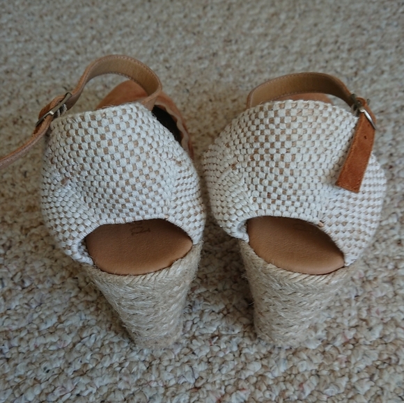 Paseart Spain light brown Espadrille Wedge Sandals size 39.5 - Picture 8 of 15